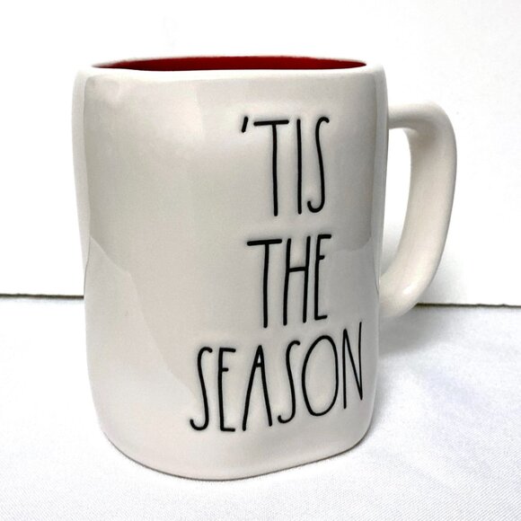 Rae Dunn TIS THE SEASON Artisan Collection Coffee Mug by Magenta White Red - Picture 2 of 8